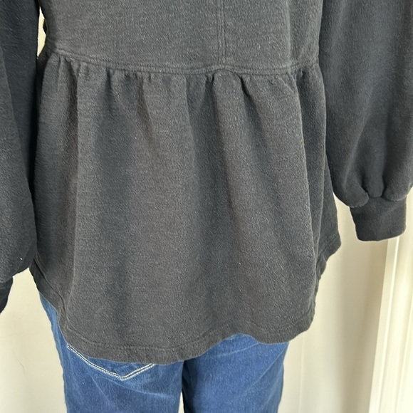Anthropologie Pilcro Long Sleeve Babydoll Top Black Long Sleeve Boho Shirt Sz XS - Picture 10 of 16